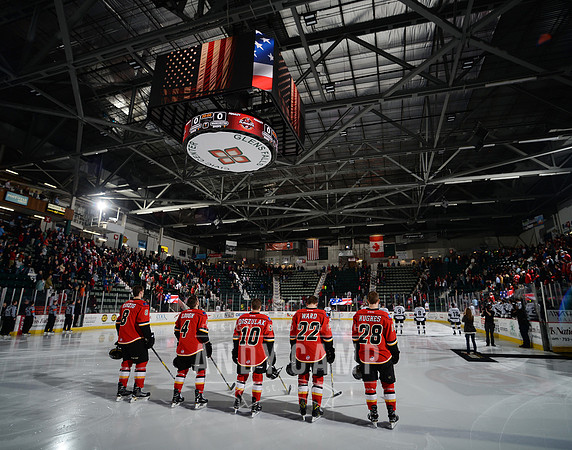 Adirondack Thunder during the Natiional Anthem