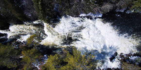 Top view of Buttermilk Falls near Raquette Lake, NY