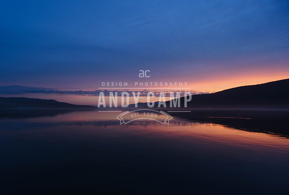 An early spring sunrise view of Lake George